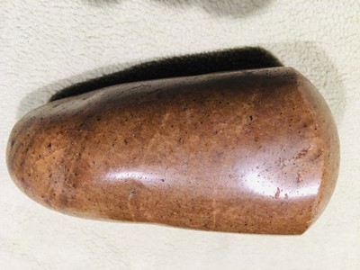 Antique Apothecary Mortar / Pestle in Fitted Wood Shell, Bronze Hardware