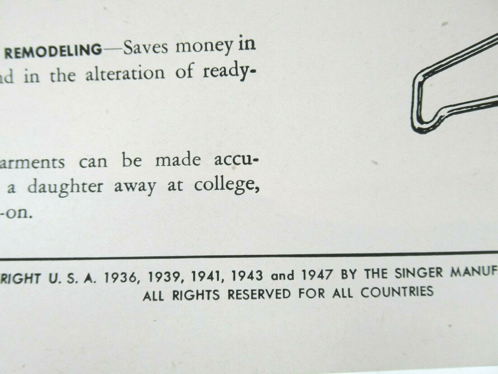 Vtg SINGER Sewing Dressmaking Guide 1947 2 Copies