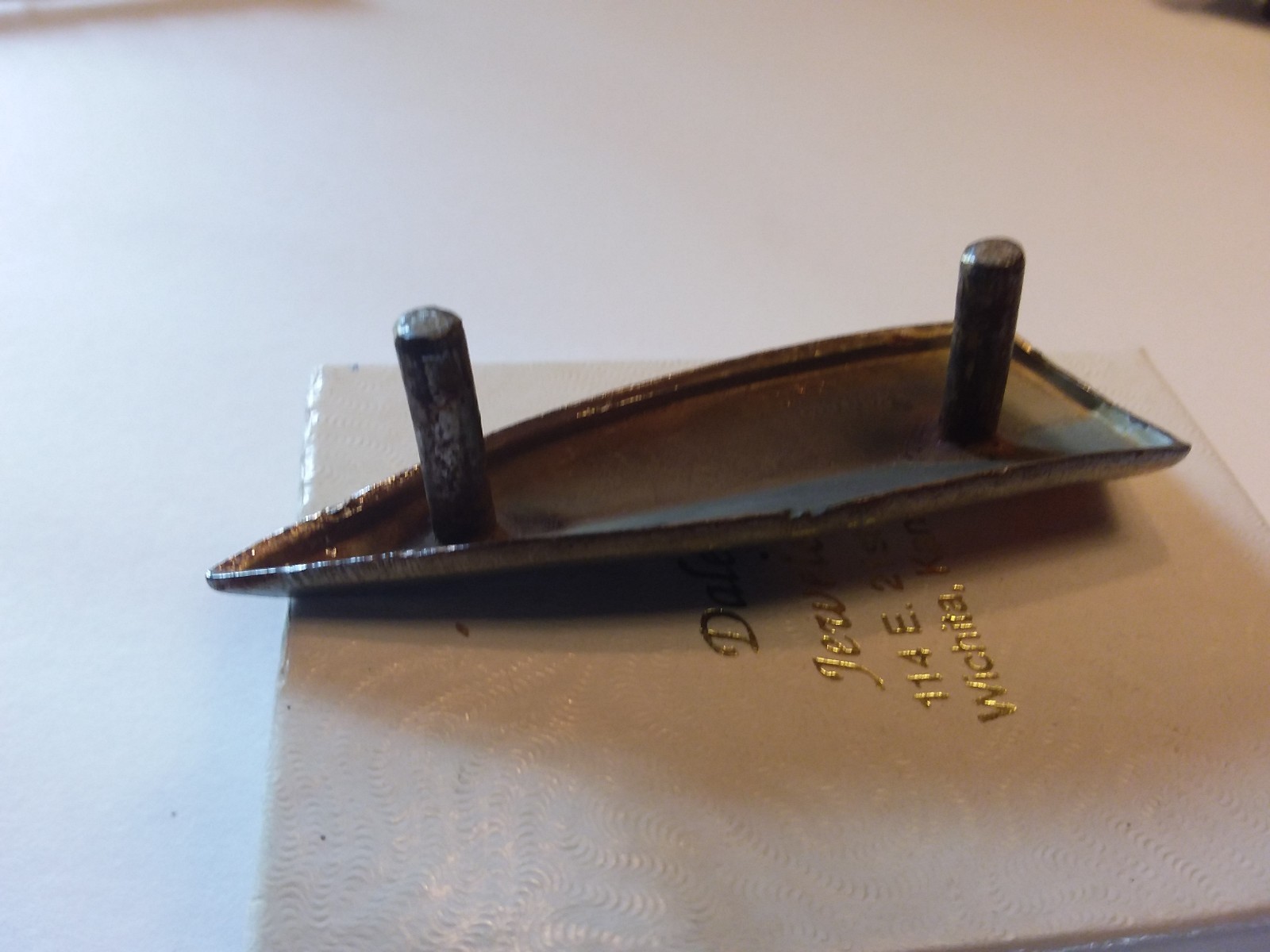 Vintage Plymouth Mayflower 1939 Hood Badge  Nice