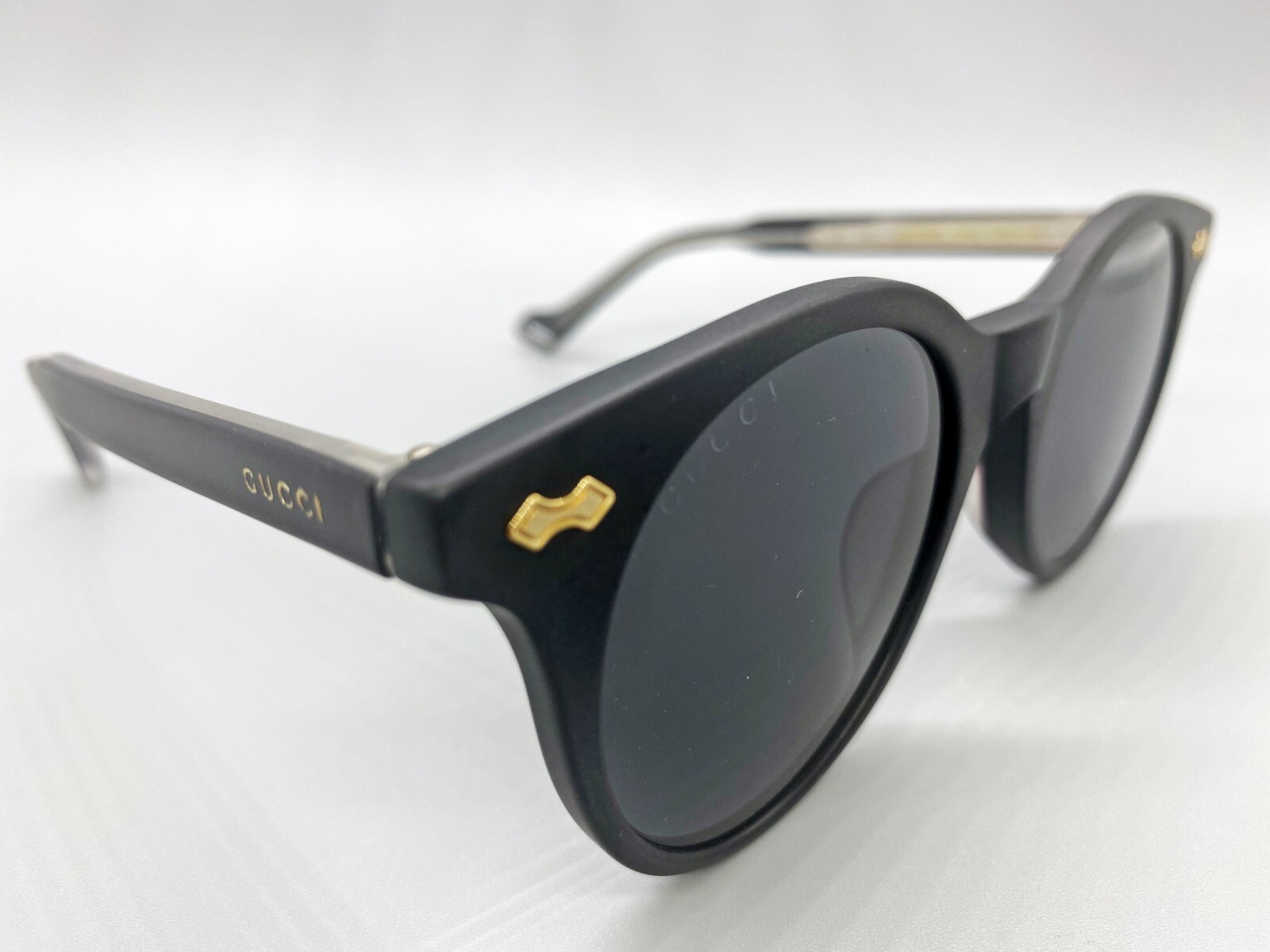 Pre-owned Gucci Gg0736s 001 Unisex Sunglasses. Matte Black Frame, Gray Lenses. 47_24-145