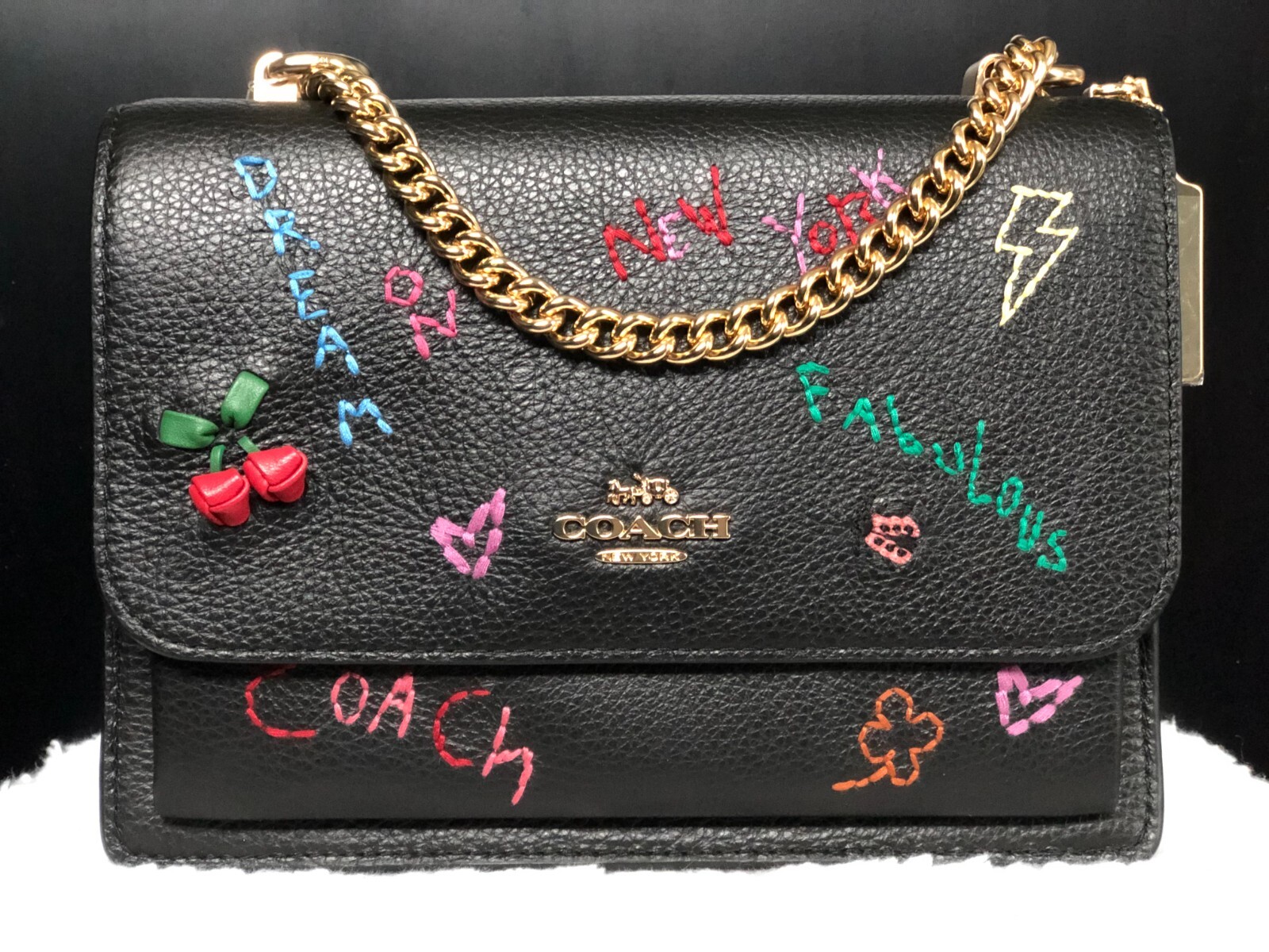 NEW COACH Klare Crossbody Leather Bag With Diary Embroidery NEW COACH Klare Crossbody Leather Bag With Diary Embroidery