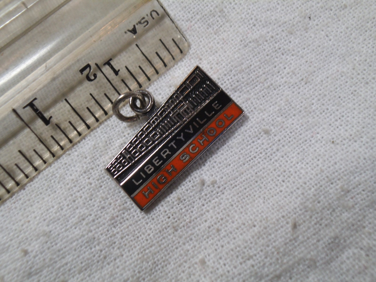 Vintage Sterling Silver LIBERTYVILLE High School 1979 Class Charm - Enamel  -gc