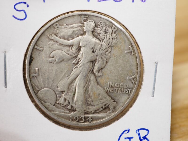 1934 S Walking Liberty Half Dollar # V2090