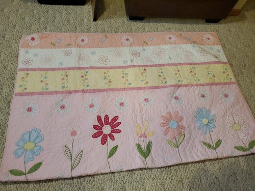 Pottery Barn Kids Twin Daisy Garden Pink Floral Quilt | eBay