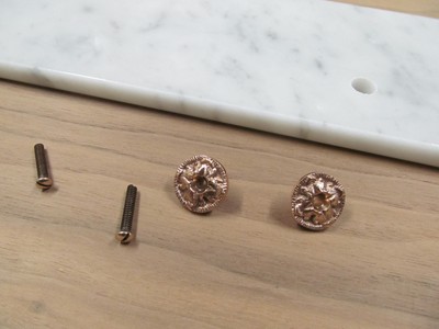 National Cash Register New White Carrara Marble 332 Size, and Two Red Rosettes