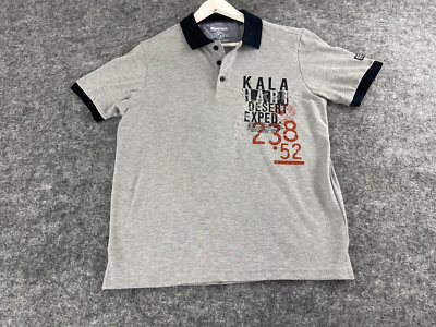 Monte Carlo Polo Shirt Mens Medium Gray Embroidered Team Cotton S