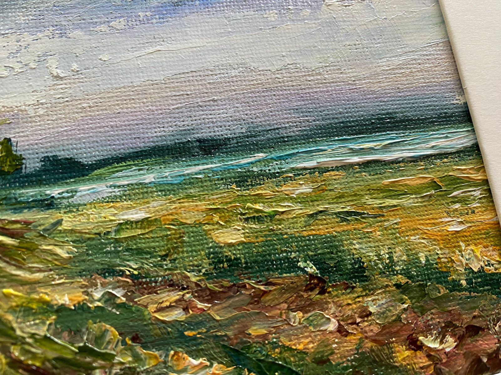 ORIGINAL OIL Painting " LANDSCAPE"  impasto FRAMED by Olga Diduh.