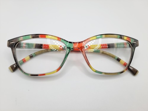 Modfans Womens Cateye Reading Glasses - Multicolor Striped Frame, +2.25 Strength