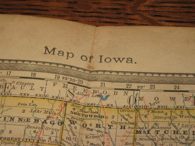 1883 Hardesty's Encyclopedia Map of Iowa, IA. USA Copper Plate Print