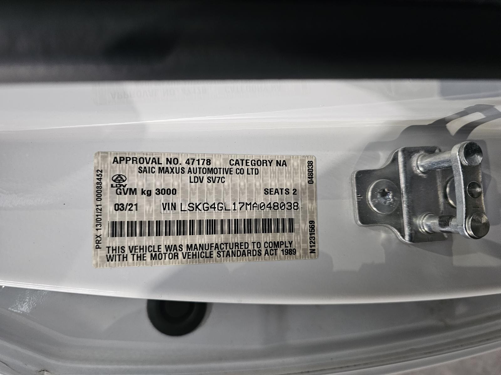 2020 Ldv G10 RIGHT HEADLAMP HALOGEN TYPE SV7C VAN 04/2015-2024 774779 image 11