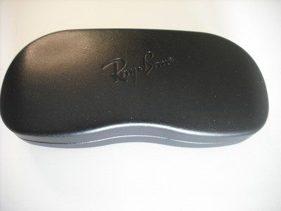 Ray Ban Eyeglass Clam shell Hard Case w/ Optical Lens cloth, Medium, Black - NEW