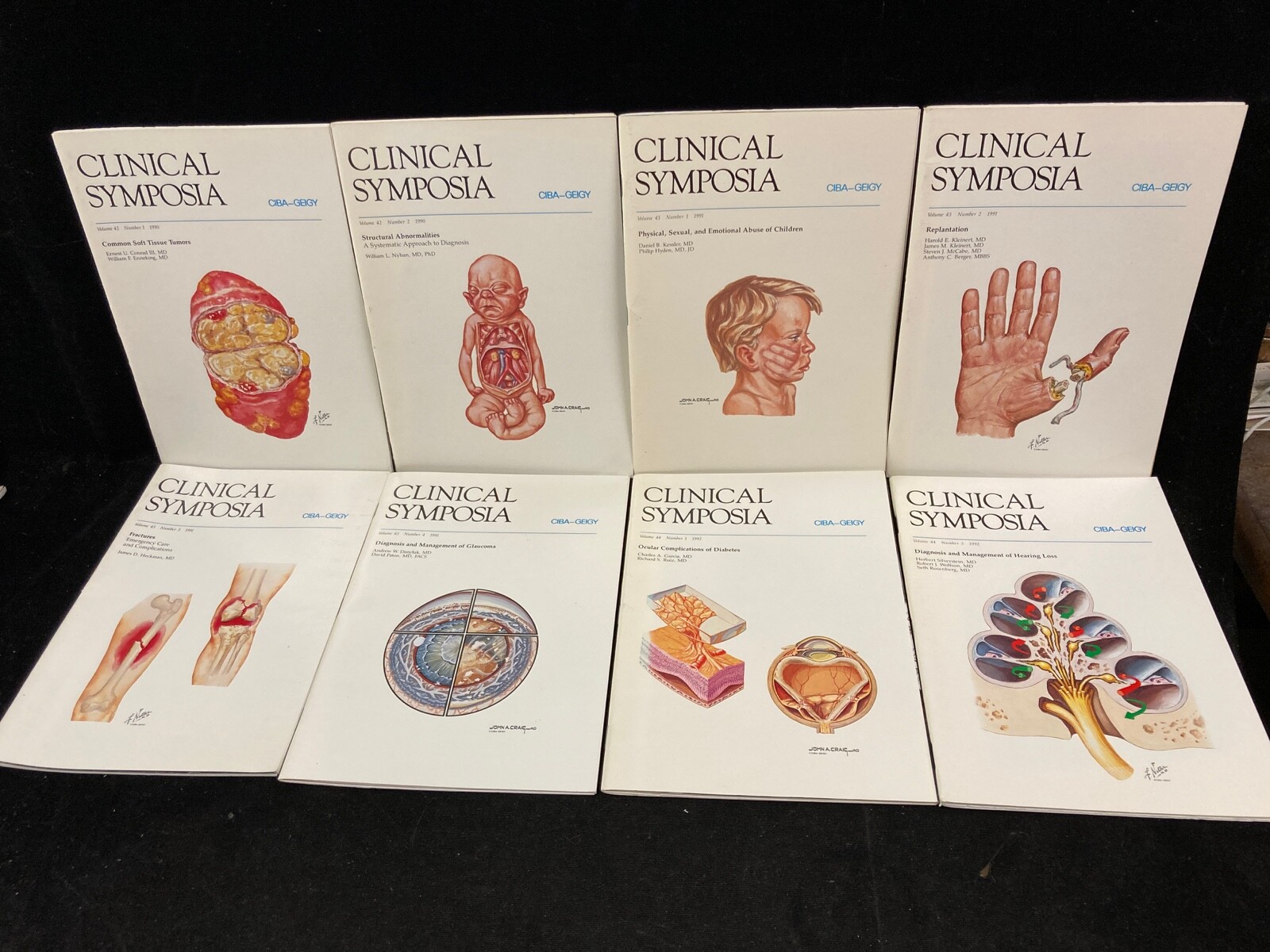 CLINICAL SYMPOSIA, 1990-1992, LOT OF 8, F.NETTOR & J.CRAIG