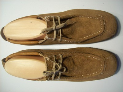 Vintage 60s Hipster Fashion Flairs Brown Suede Leather Oxford Shoe Size 7 W Wide