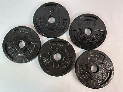 Weider 5 x 2.5 lb Easy Grip Weight Plate Set Pairs Standard Hole 1