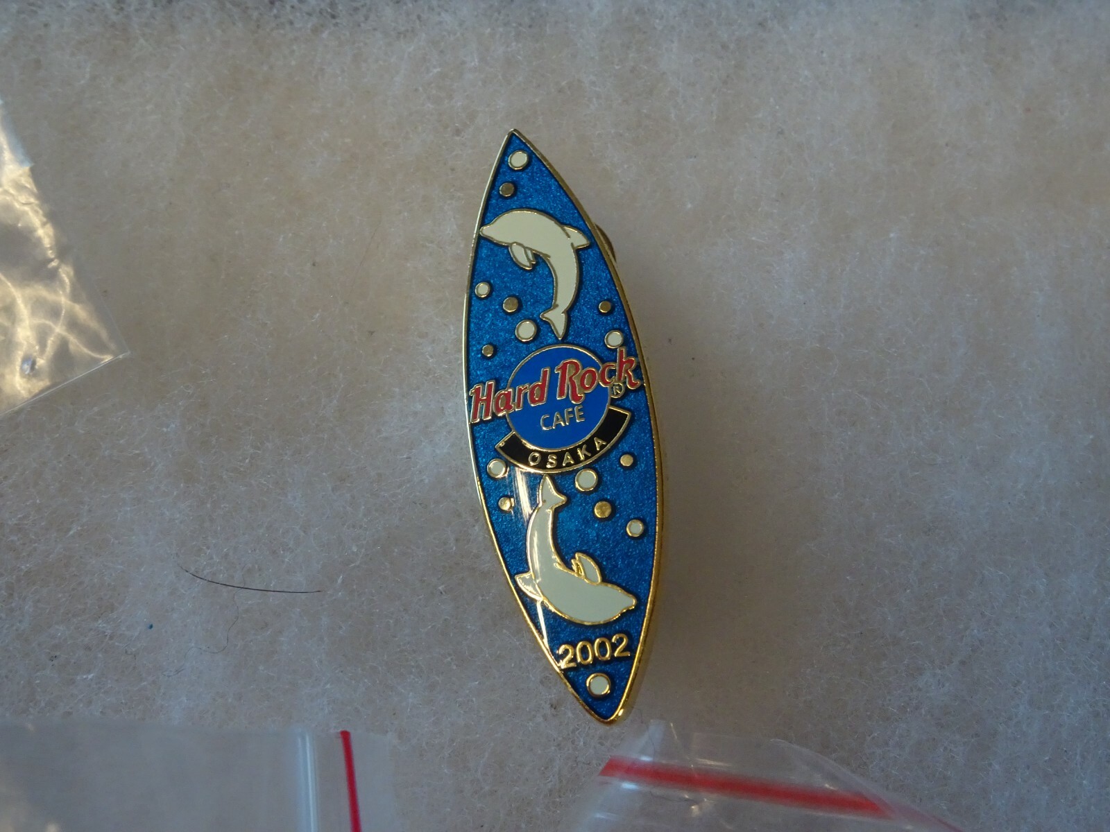 Hard Rock Cafe pin Nagoya 2003 Aqua Blue and White Surfboard