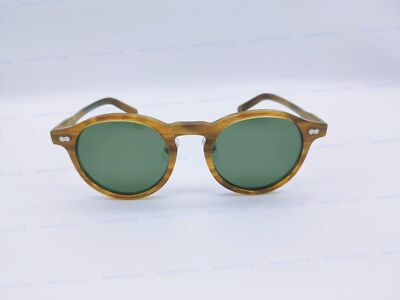 MOSCOT MILTZEN BLONDE Frame Green Lenses Sun Glasses W/ METAL NOSE 49mm