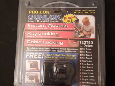 Pro-Lok Gunlok Trigger and Cable Lock GL650KD Gun Lock Gun Safety Cali Approved