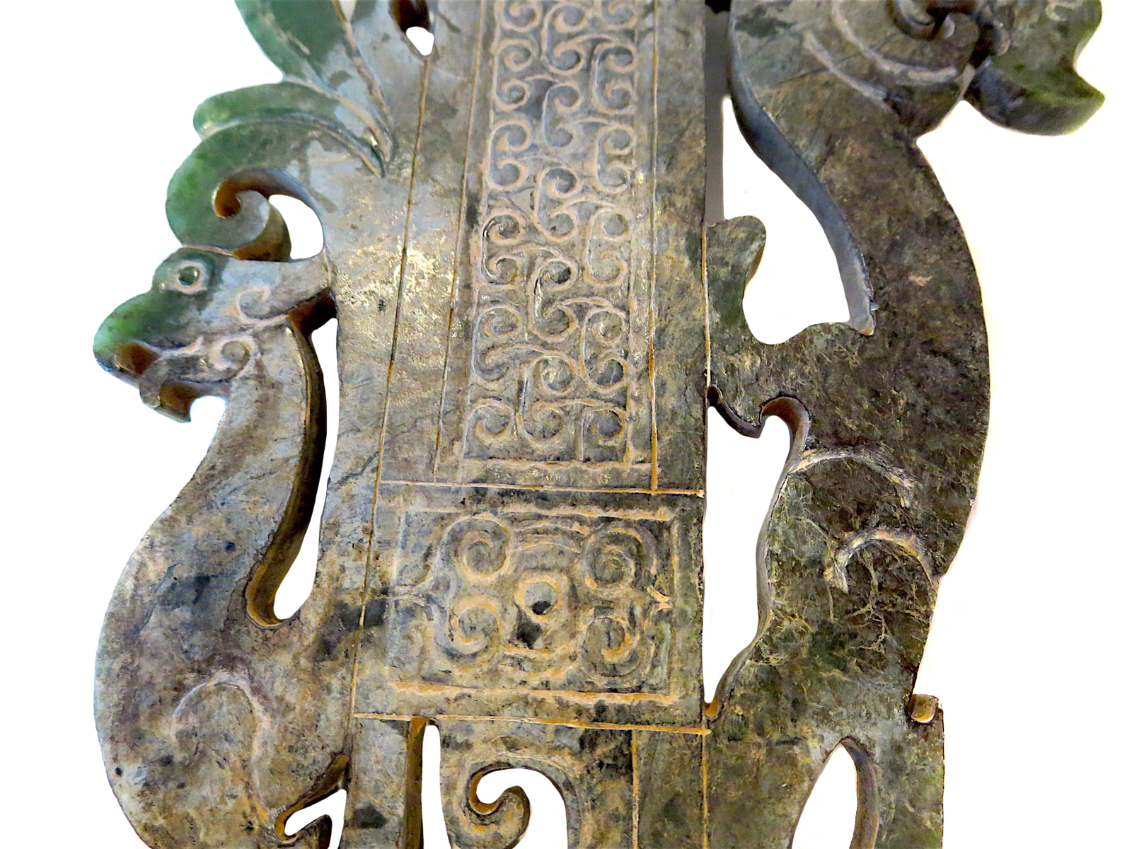 JADE SHEATH Chinese DRAGON Handles - See Comp In Listing