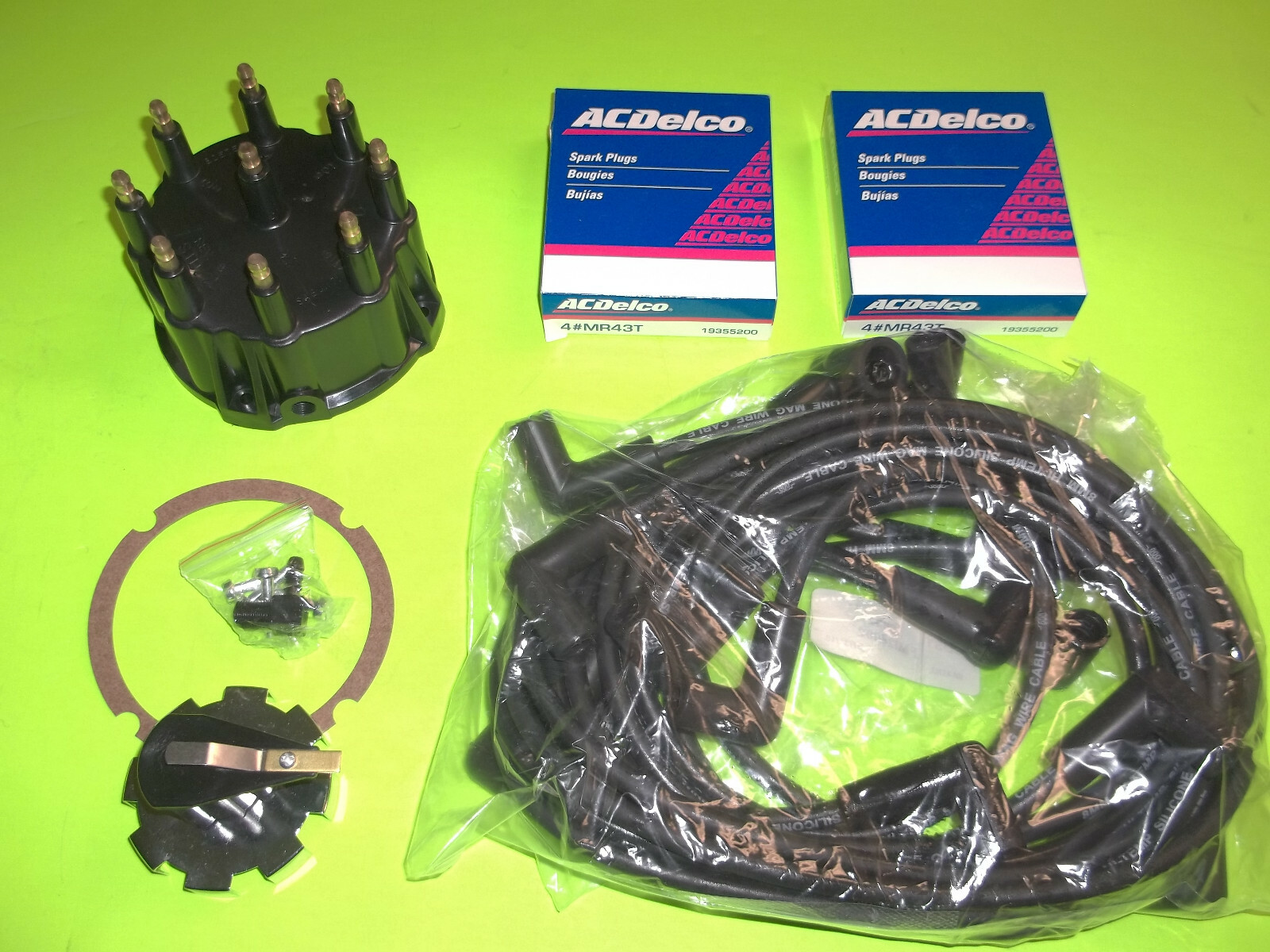Mercruiser 5.0 5.7 454 350 Tune Up Kit Cap Rotor Wires Spark Plugs