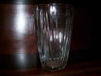 VERY LARGE, HEAVY VINTAGE GLASS VASE