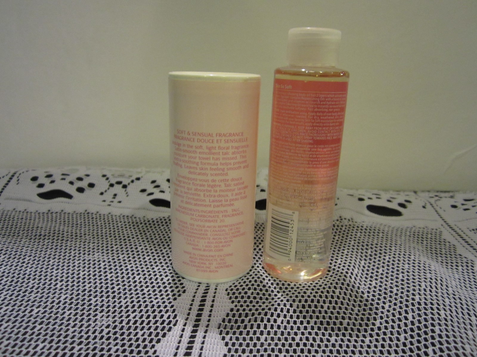 Avon SKIN SO SOFT Soft and Sensual Body Oil 4.2 fl oz and  SATIN TALC 2.6 fl oz