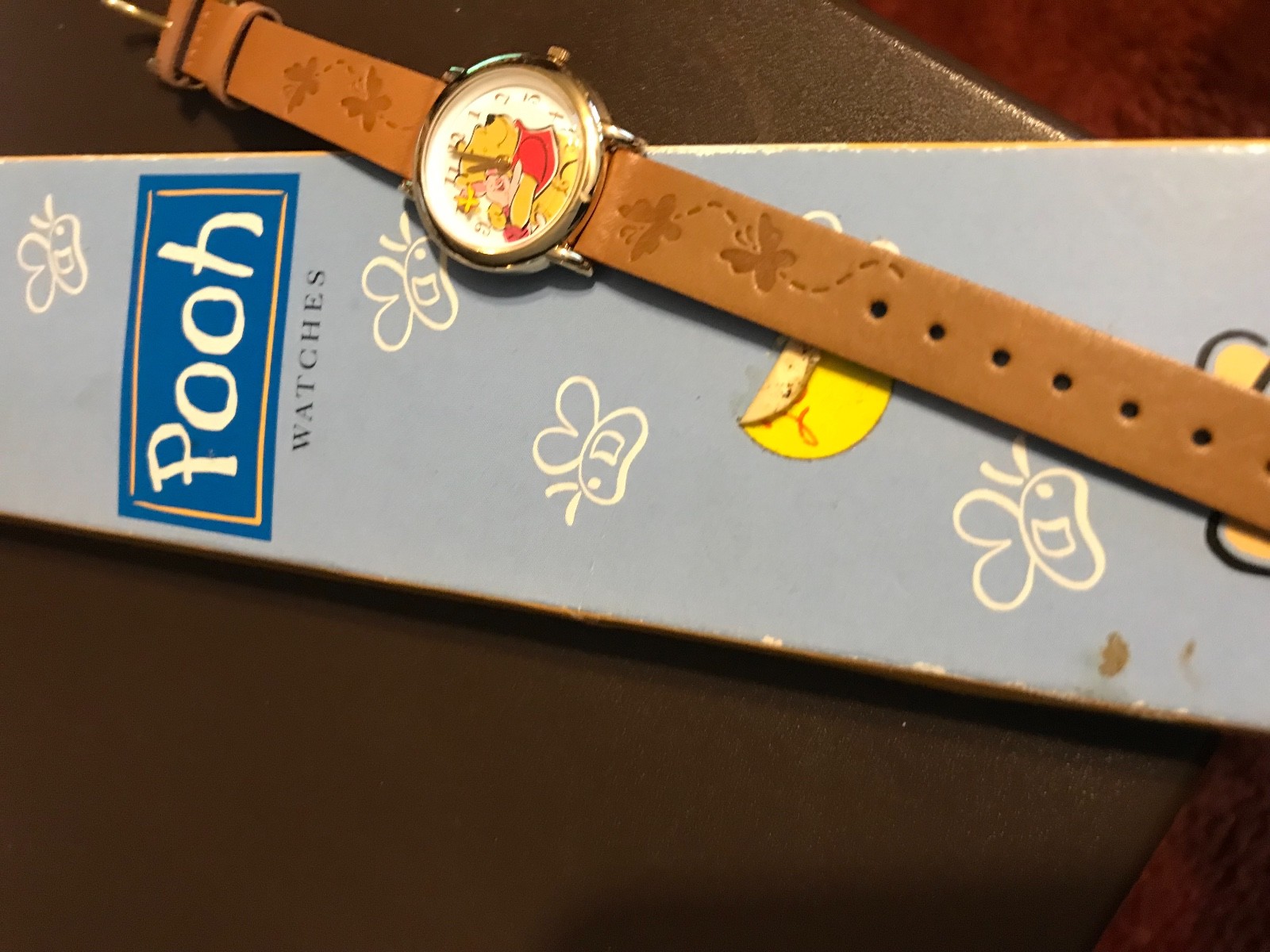AVON WINNIE THE POOH WATCH BROWN LEATHER BAND NEW IN BOX ON HAND READY 2 SHIP OU