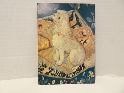 Vintage Postcard Tapestry The Lady and the Unicorn DOG Detail Musee de Cluny Par