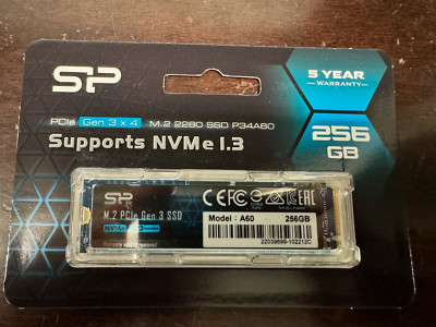 Silicon Power 256GB NVMe M.2 2280 PCIe Gen3 x4 TLC SSD (SP256GBP34A60M28)