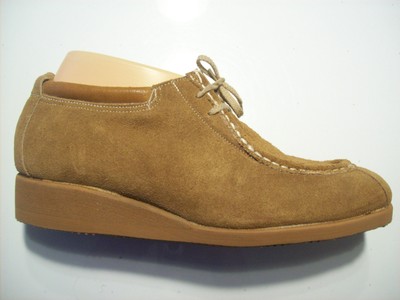 Vintage 60s Hipster Fashion Flairs Brown Suede Leather Oxford Shoe Size 7 W Wide