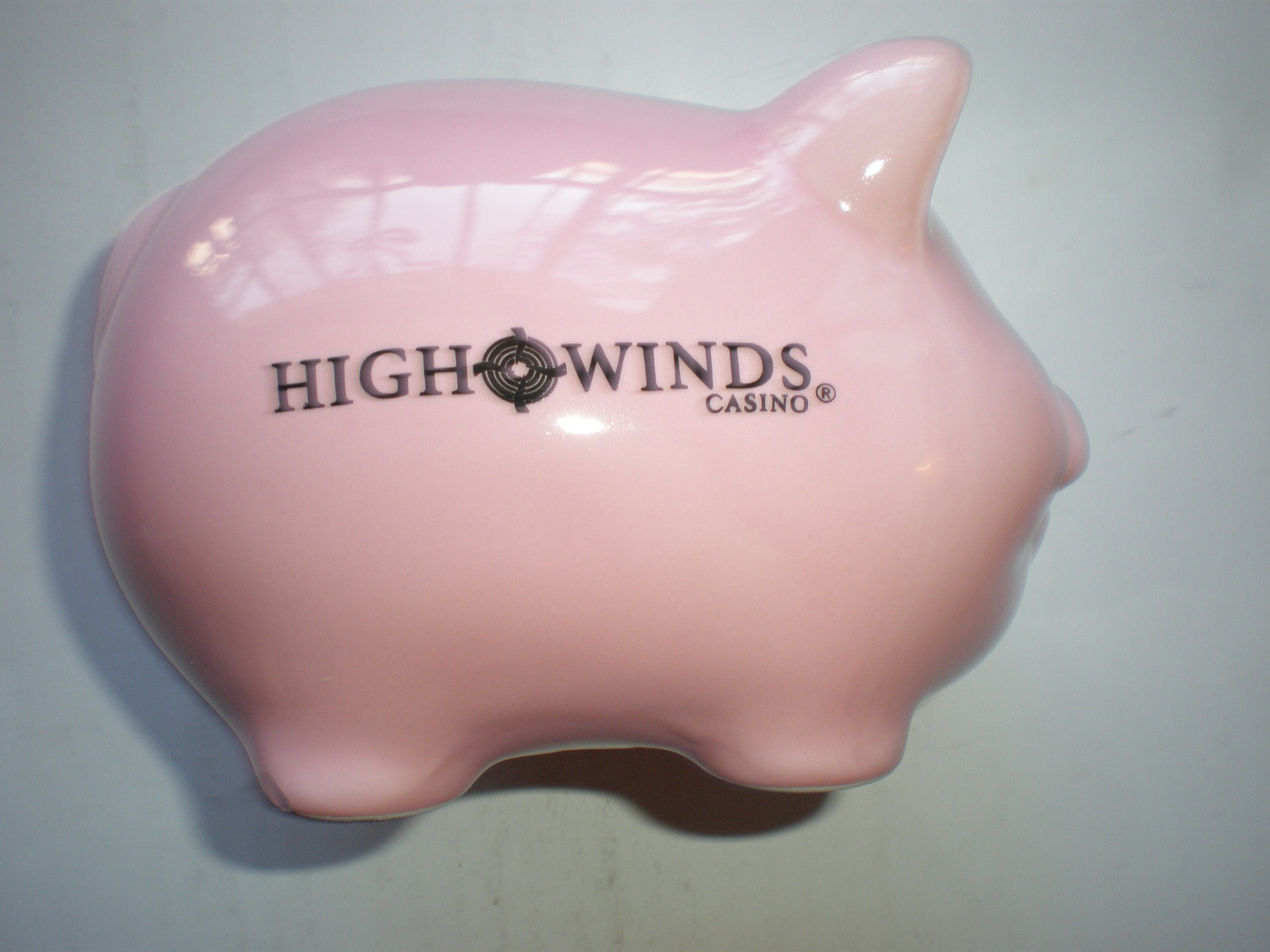 Piggy Bank Ceramic Penny Saver High Winds Casino Advertisment Money Keeper