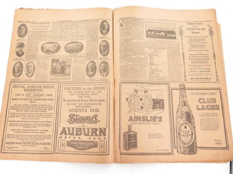 .RARE 1925 “THE BRISBANE COURIER” SPECIAL SHOW (EKKA) EDITION NEWSPAPER.