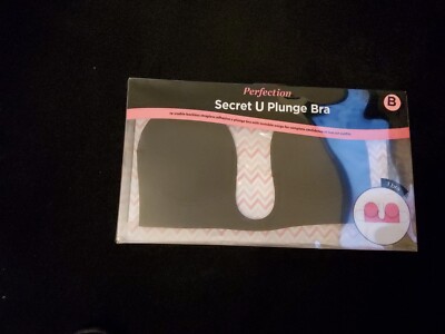 Perfection Secret U Plunge Backless Strapless Self Adhesive Bra Black Size B