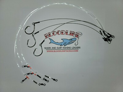 3 pack bloodlinetackle  3 ft 150/175lbs shark surf fishing leaders w 12/0 hook.