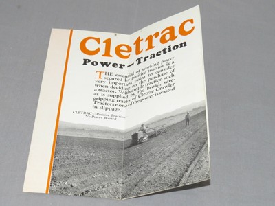 Vintage CLETRAC Crawler Tractor model 12 Twelve sales Brochure Cleveland Tractor
