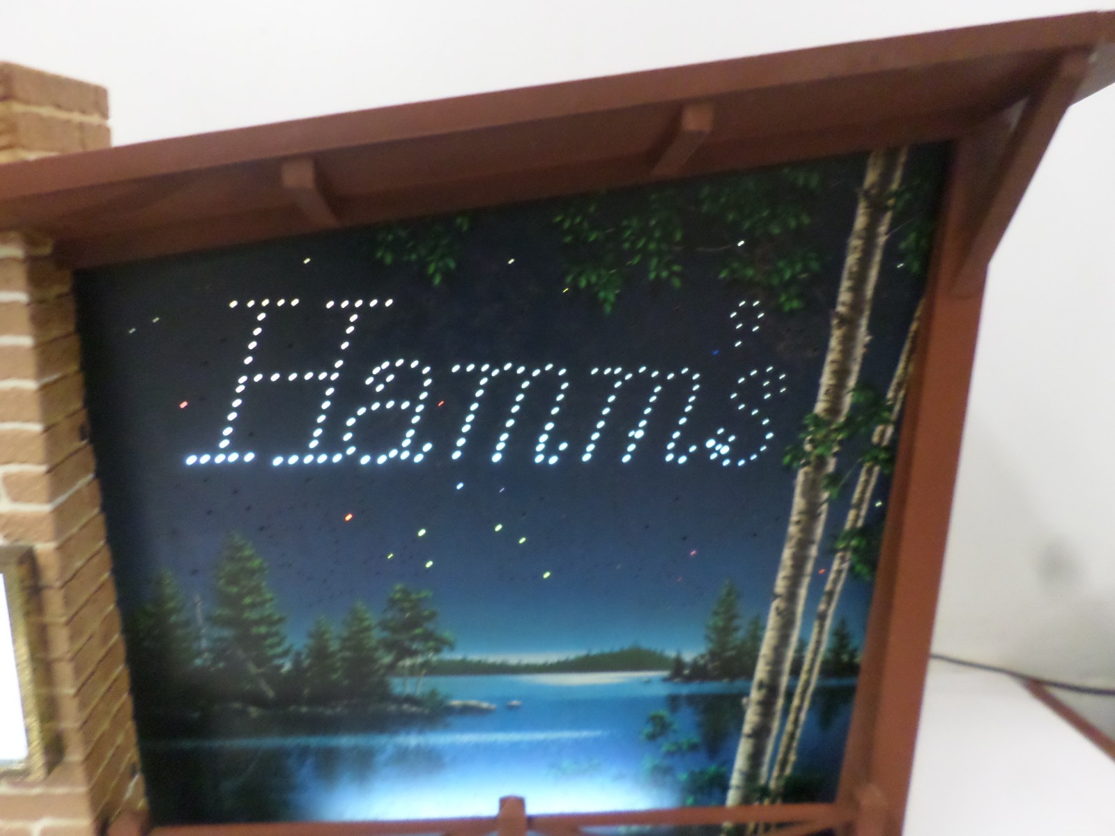 Vintage Electric Incandescent Hamm's Beer Starry Skies Lighted Bar Sign Works