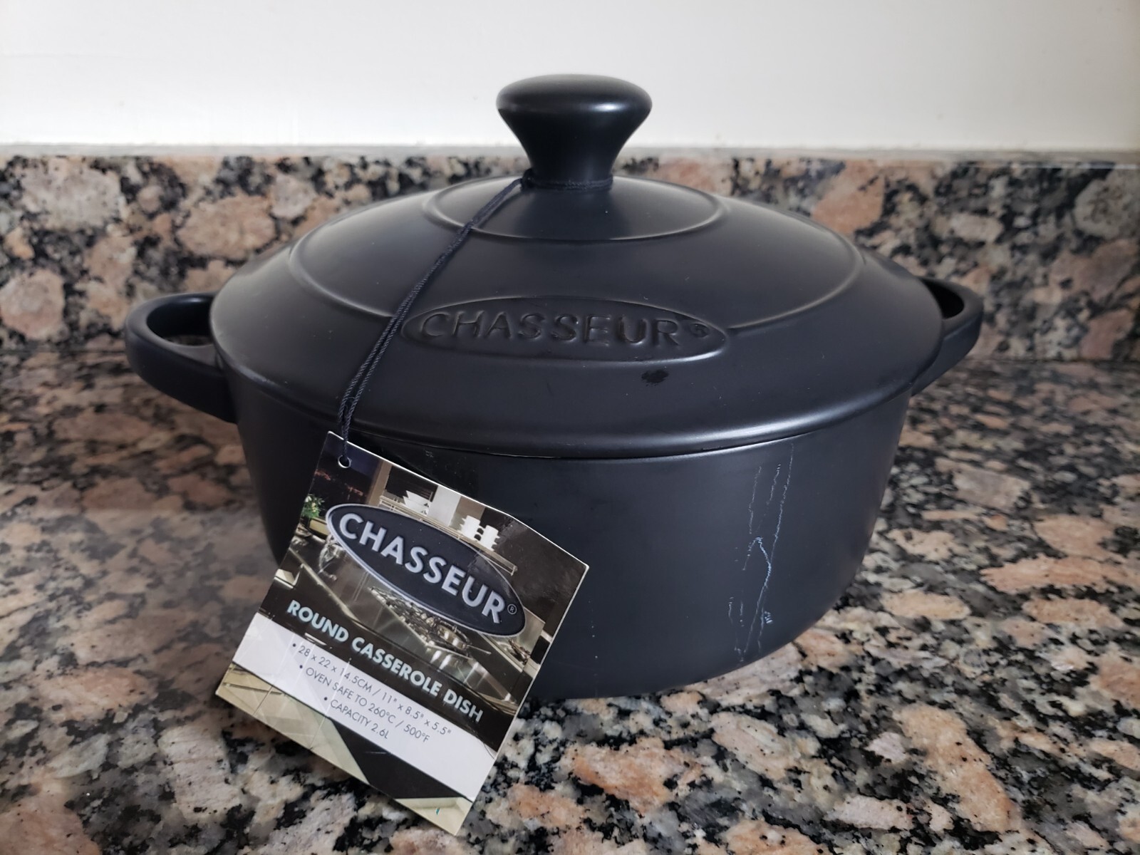 Chasseur Ceramic Casserole Dish Cookware Black 11”x8.5"x5.5