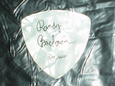 Randy Bachman Signature The GUESS WHO BTO 2000 - 2001 Concert Tour GUITAR PICK
