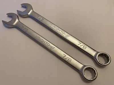 (2) WRIGHT TOOL #1128 - 7/8  WRIGHTGRIP COMBINATION WRENCHES - U.S.A. - NEW