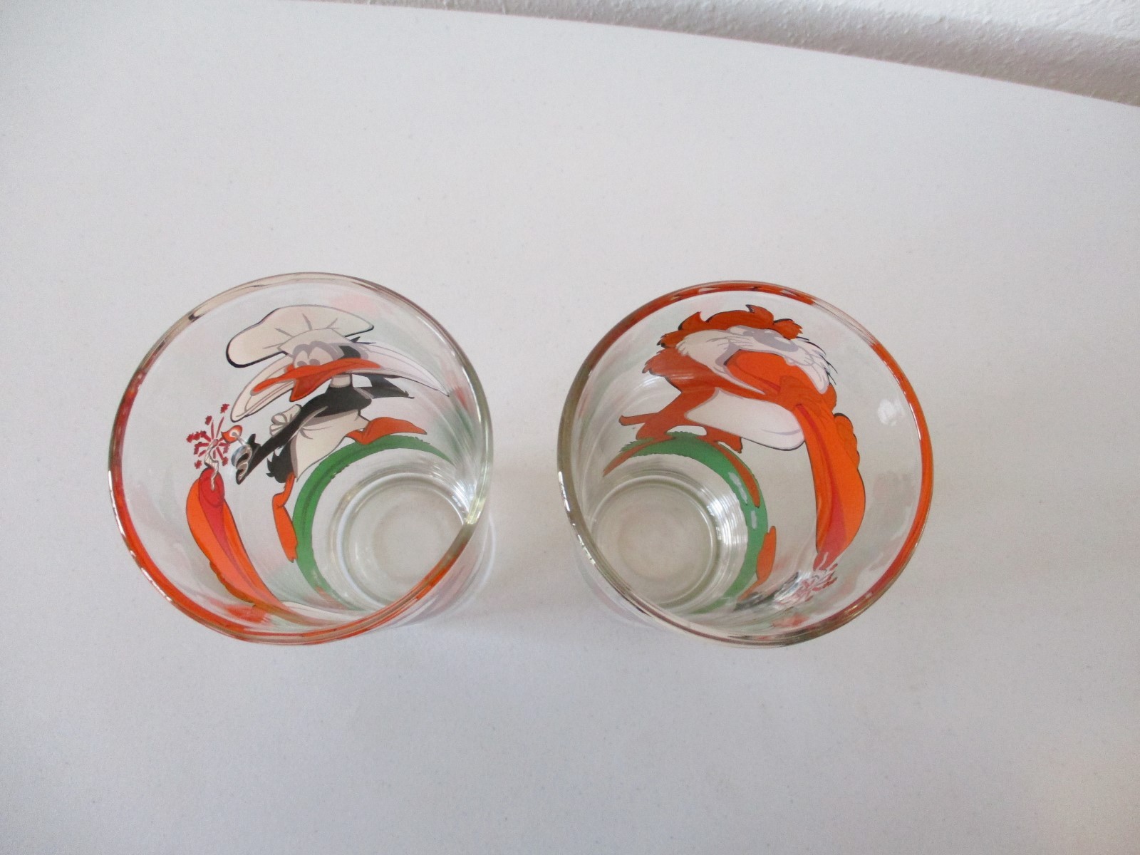 2-1976 Pepsi Warner Bros Glasses-Daffy Duck With Tasmanian Devil Thick