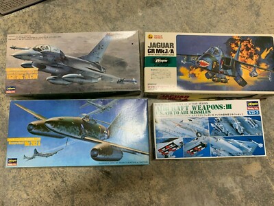 *DICOUNTED* 1/72 4 HASEGAWA AIRPLANE KITS F16, ME262, Jaguar GR Mk.1 + Weapons3