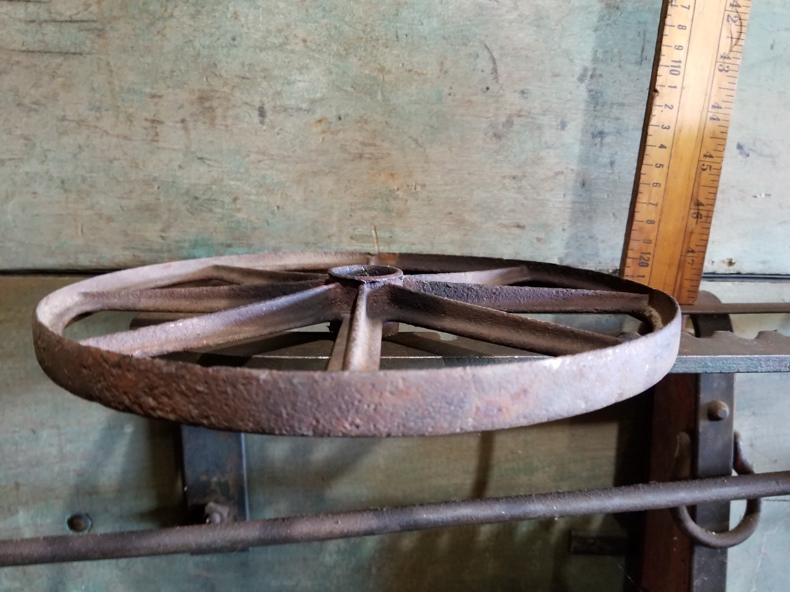 Vintage industrial steampunk cast iron pulley  Industrial project 10