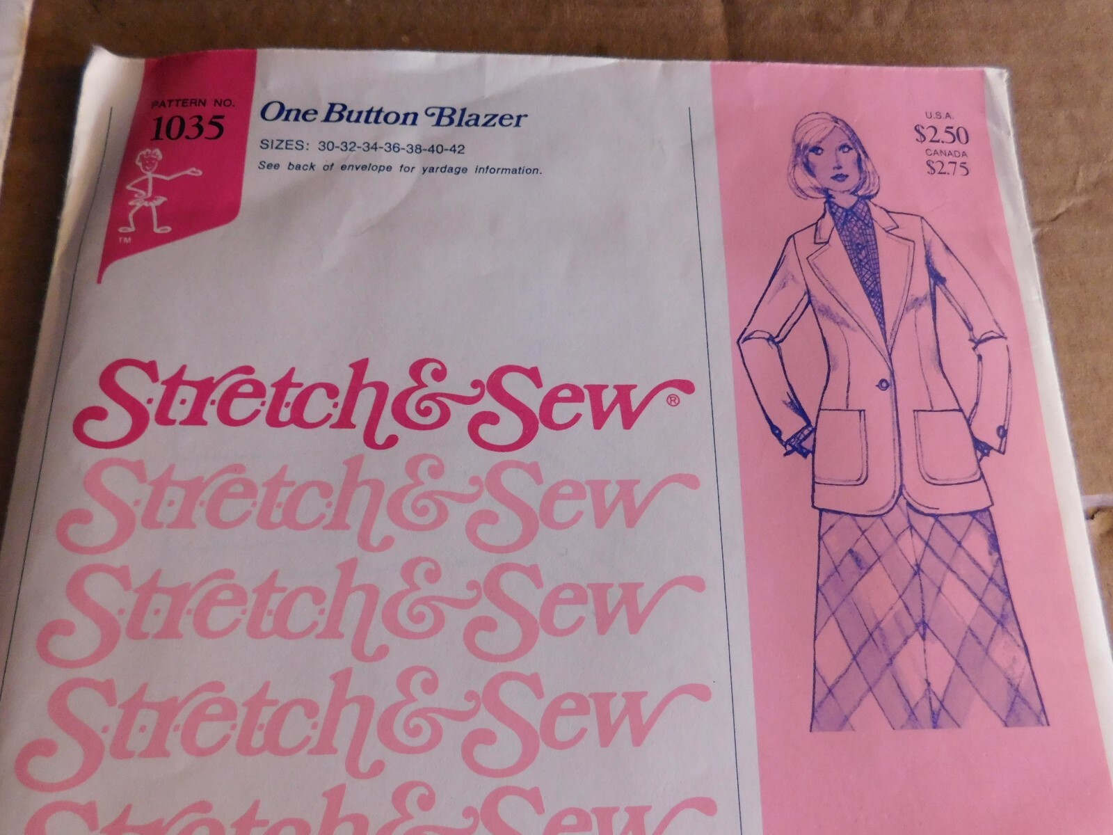LOT OF 3 VINTAGE STRETCH & SEW PATTERNS 1 BUTTON BLAZER,MENS JACKET, MENS SHORTS