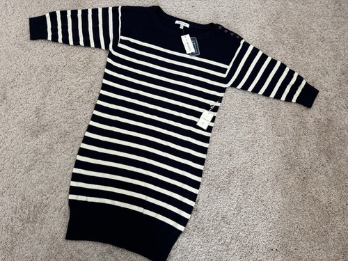【HTH】i love knit white NWT I Love H81 Women's Black/White Striped Knit 3/4 Sleeve