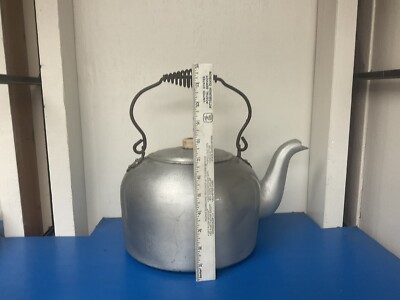 ANTIQUE LARGE T.A.C.U. WEAR-EVER ALUMINUM TEA COFFEE KETTLE/POT  6 1/2 QTS