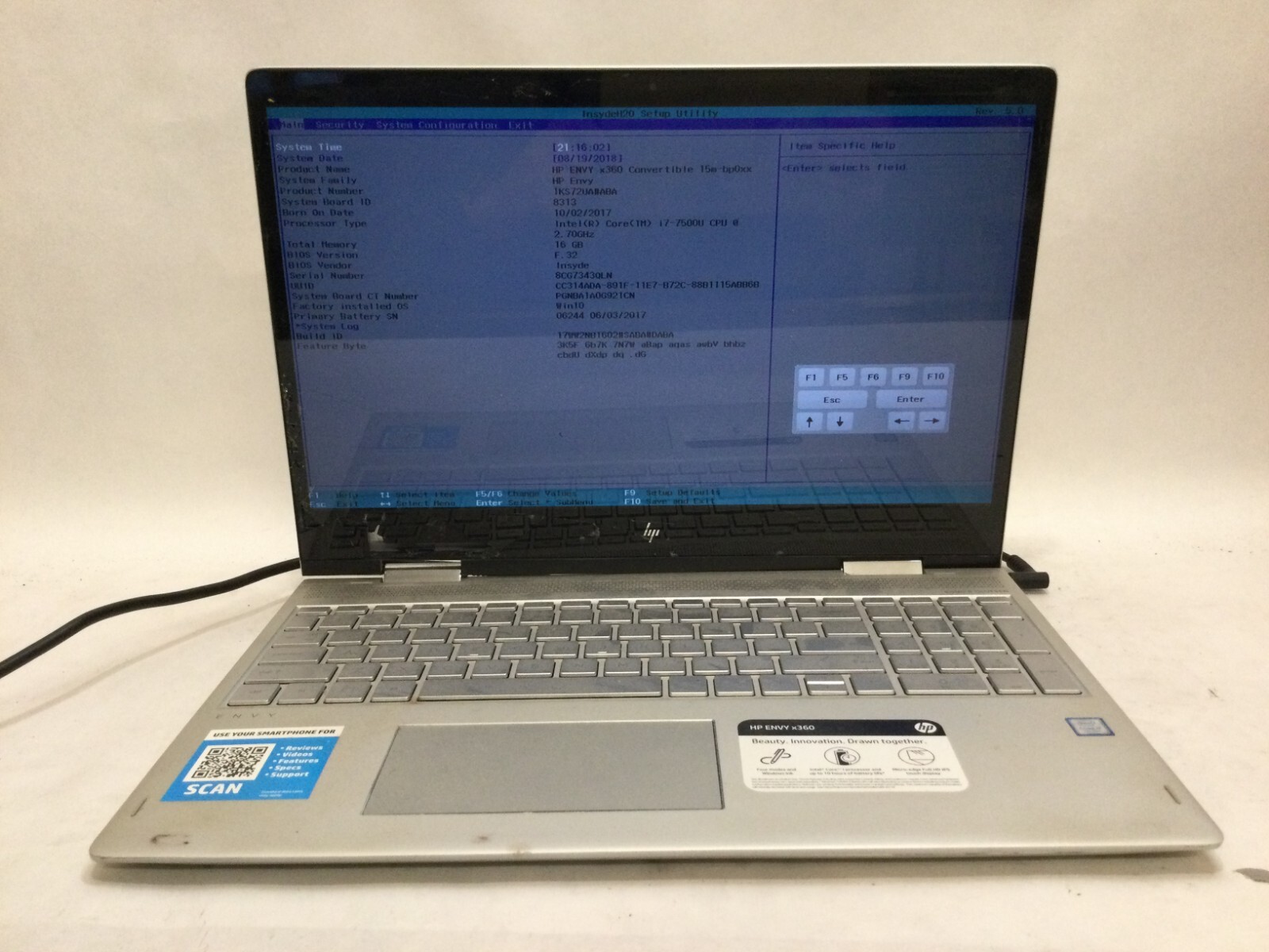 HP Envy x360 15m-bp011dx / Intel Core i7-7500U @ 2.70GHz / (MISSING PARTS) MR | eBay HP Envy x360 15m-bp011dx / Intel Core i7-7500U @ 2.70GHz / (MISSING PARTS) MR | eBay