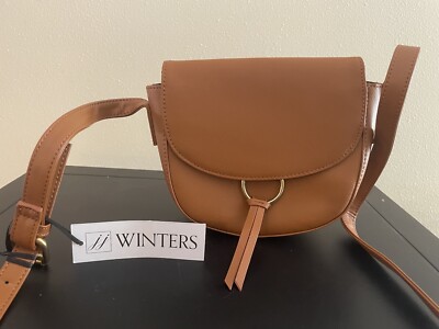 NWT JJ Winters Leather Ivy Crossbody Bag Brown Camel Designer Purse NEW Tags