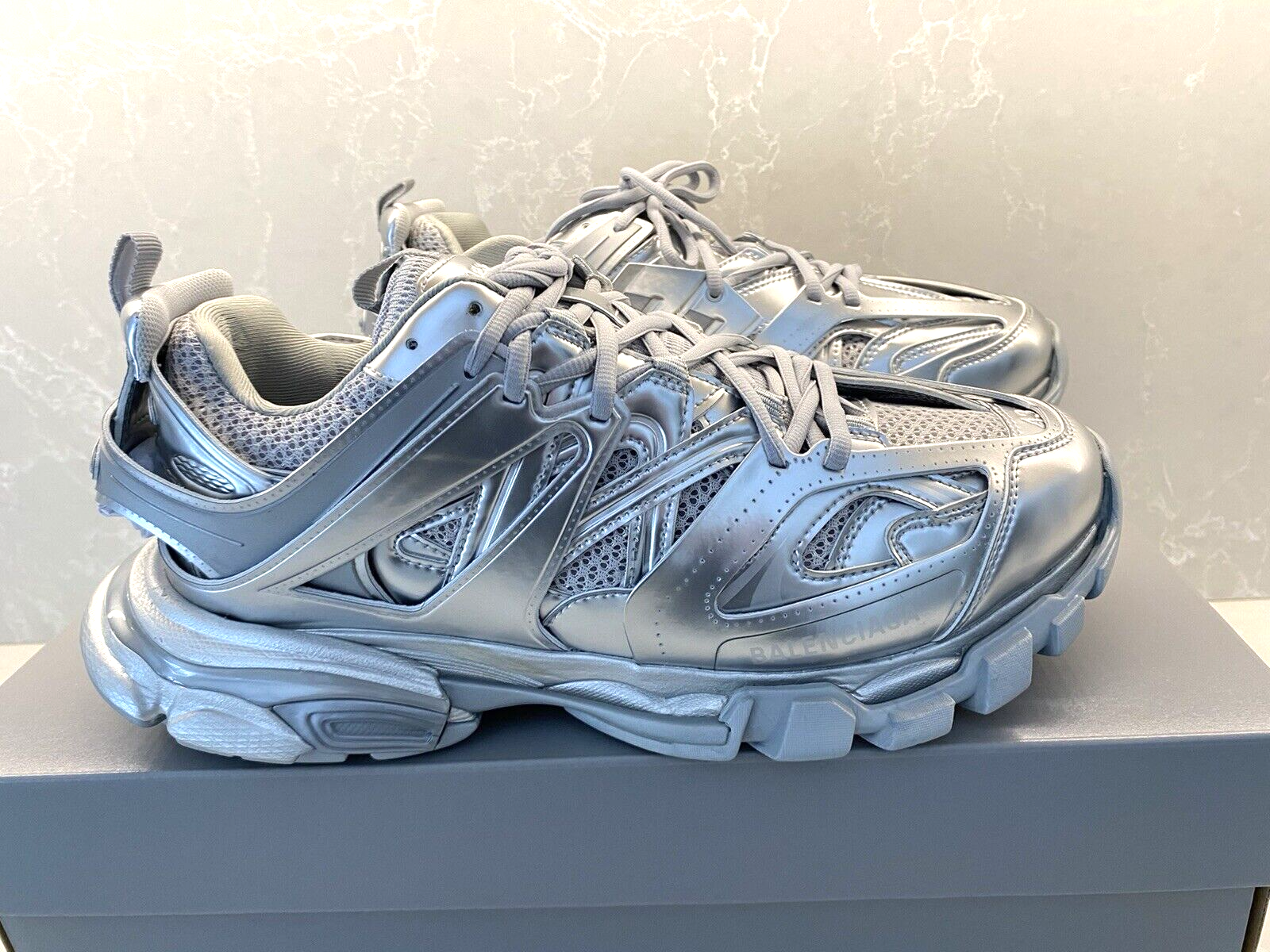 Balenciaga Track Men's Sneakers Size 45 EU/ 12 US Metallic Silver Orig  $1150 | eBay