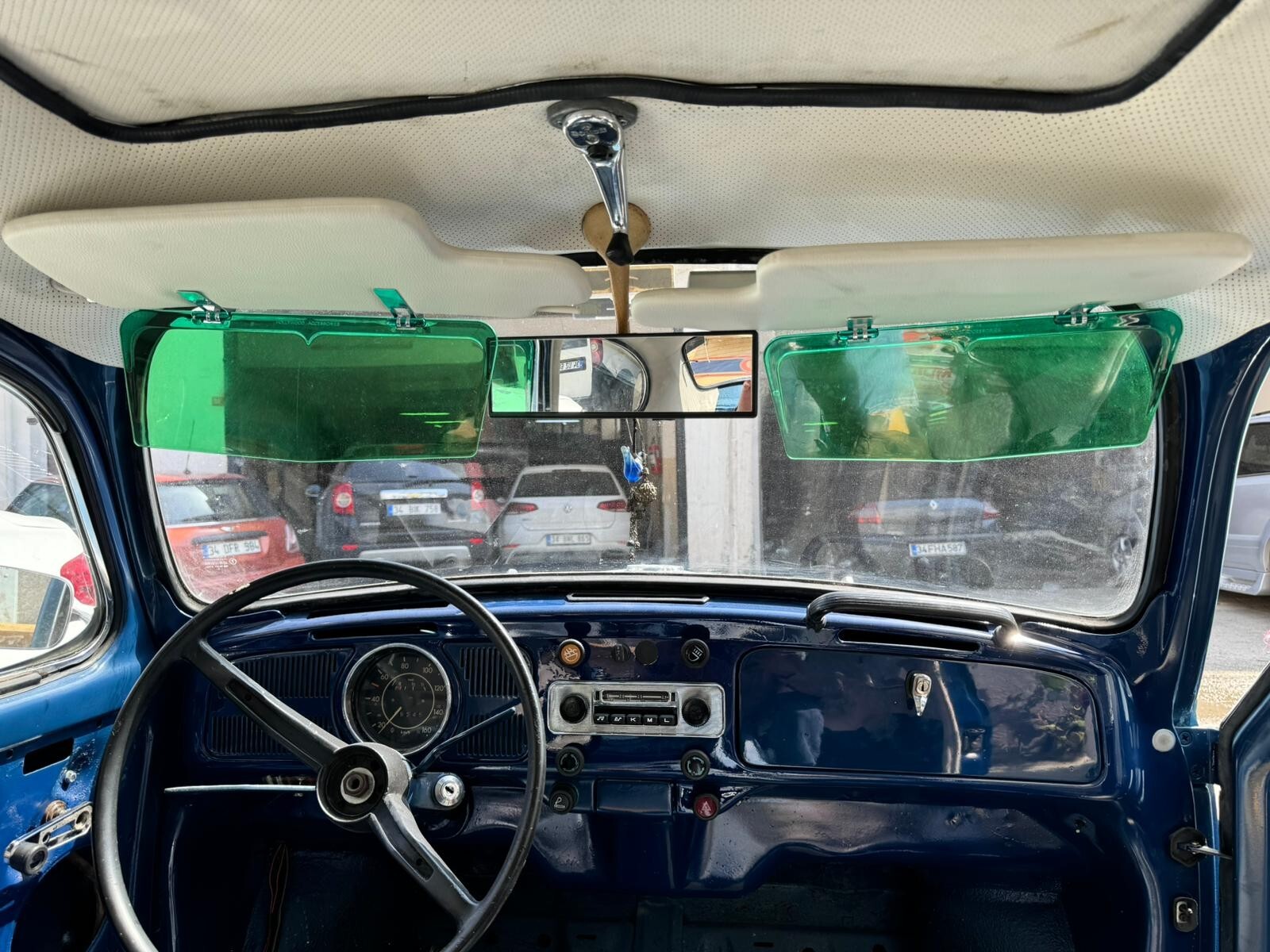 Transparent Sunvisor Sun Protector Extender Add On Vintage Style 2 PCS Green