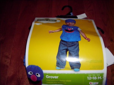 NEW SESAME STREET GROVER HALLOWEEN COSTUME PLUSH Vest boy Toddler size 12-18m