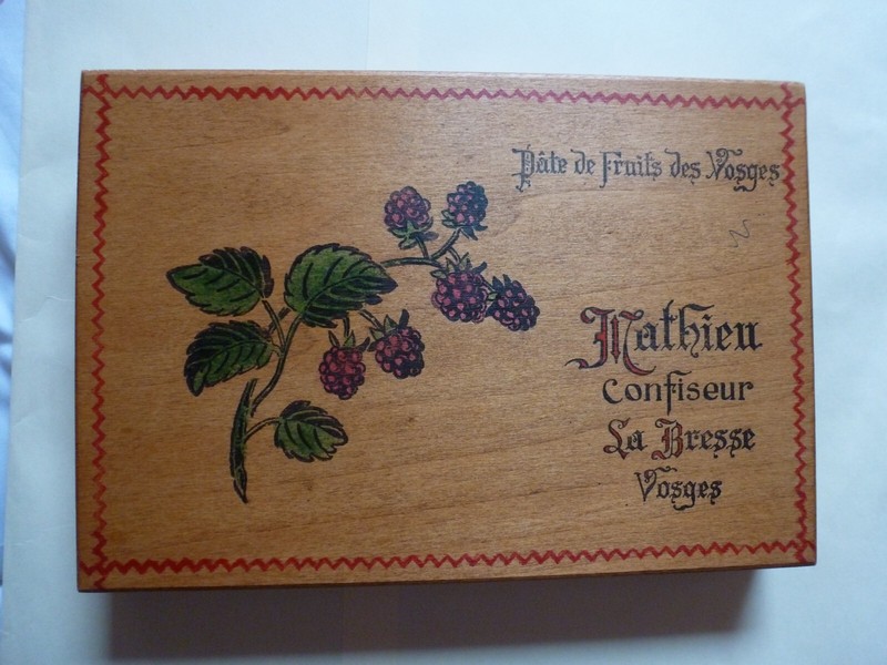Boite Ancienne Bois Pates De Fruit Des Vosges Mathieu Confiseur La Bresse